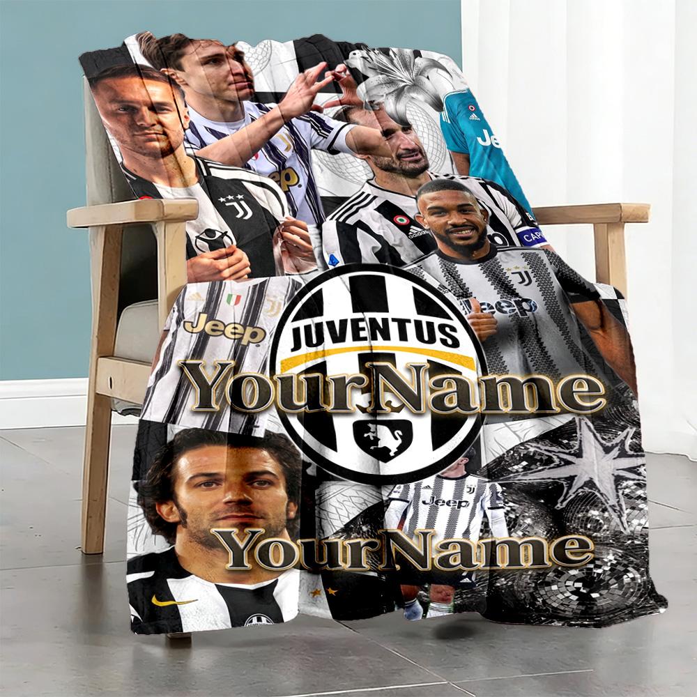 Juventus Customize Your Name Blanket Throw Customizable Blanket Soft & Cozy Versatile for Office Picnics Office Chair Nap Four Seasons Universal