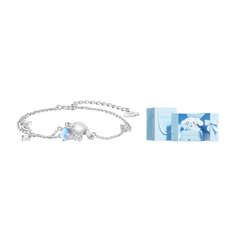 Sanrio 925 silver limited edition, trendy color painting, Cinnamoroll starry sky, fugitive princess simple niche design bracelet, 6096 Cinnamon Dog