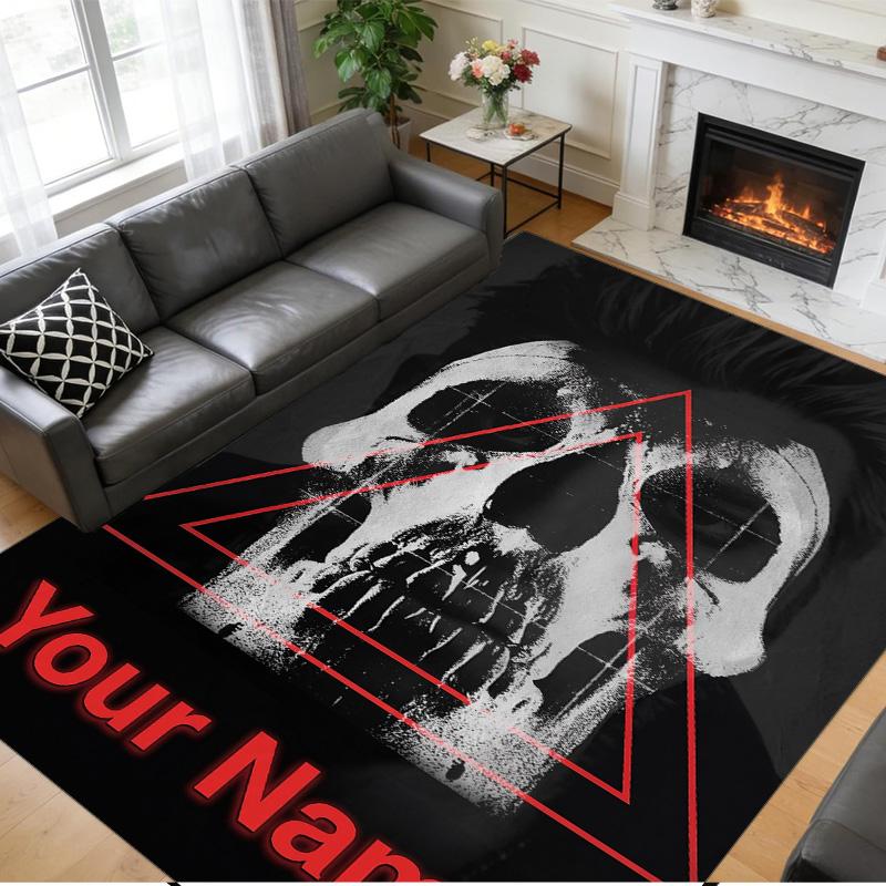 Crystal Velvet Rug Custom Name Text, Soft Non Slip Floor Mat Home DecorDeftones