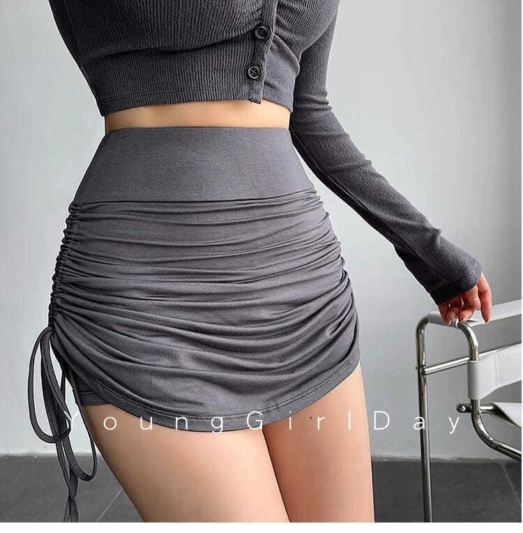 Women's High-Waist Pleated Drawstring Skort - Summer Sexy Slim Fit