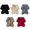 Bib Thermal Neck Warmer Scarf Thickening Autumn Winter Scarves Cross Knitted Scarf  Winter