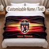 Sunderland FC Printed Flannel Blanket Custom Name Text Soft Warm Throw For Bedroom Holiday Gift