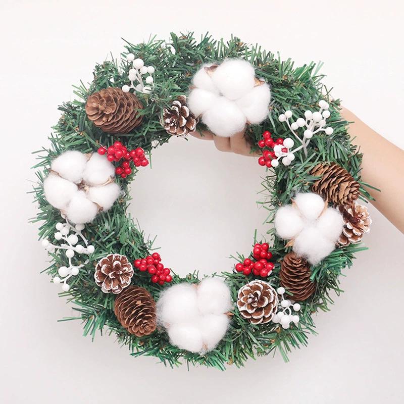 30CM Christmas Wreath for Shopping Malls, Hotels, and Supermarkets - Door Hanging Vine Circle Decoration