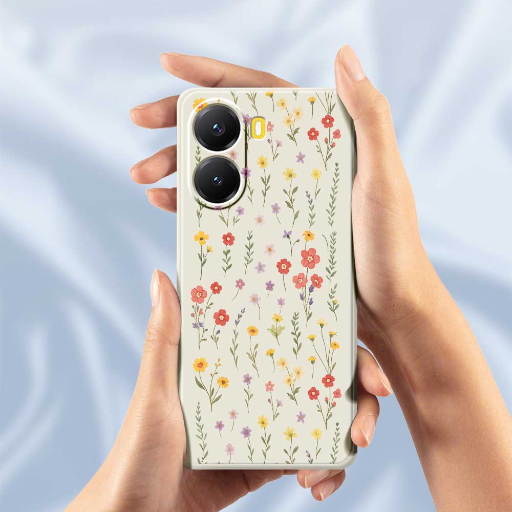 For Xiaomi Redmi Turbo 4 5G/Poco X7 Pro 5G Case Flowers and Grass Pattern Printing Straight Edge TPU Phone Back Cover