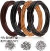 Diy Genuine Leather 5M Cowhide Packaging, Black, Dark Coffee, Medium Coffee, Cowhide Original