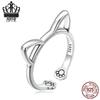 Avle S925 Sterling Silver Cat Ear Adjustable Ring
