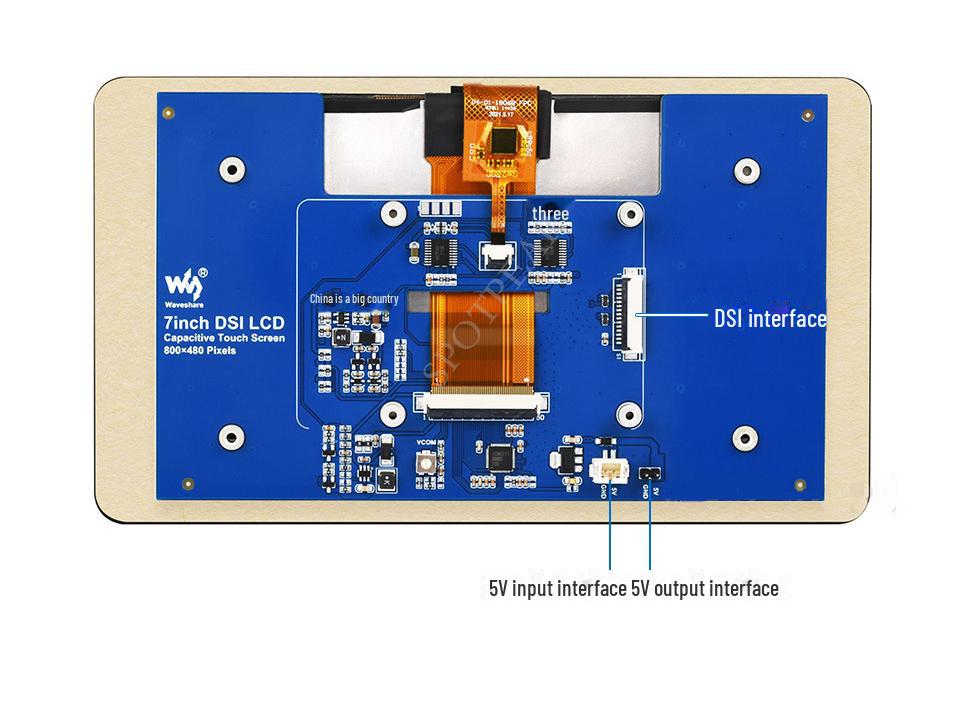 Raspberry Pi 7" DSI Емкостный сенсорный ЖК-дисплей (800x480)