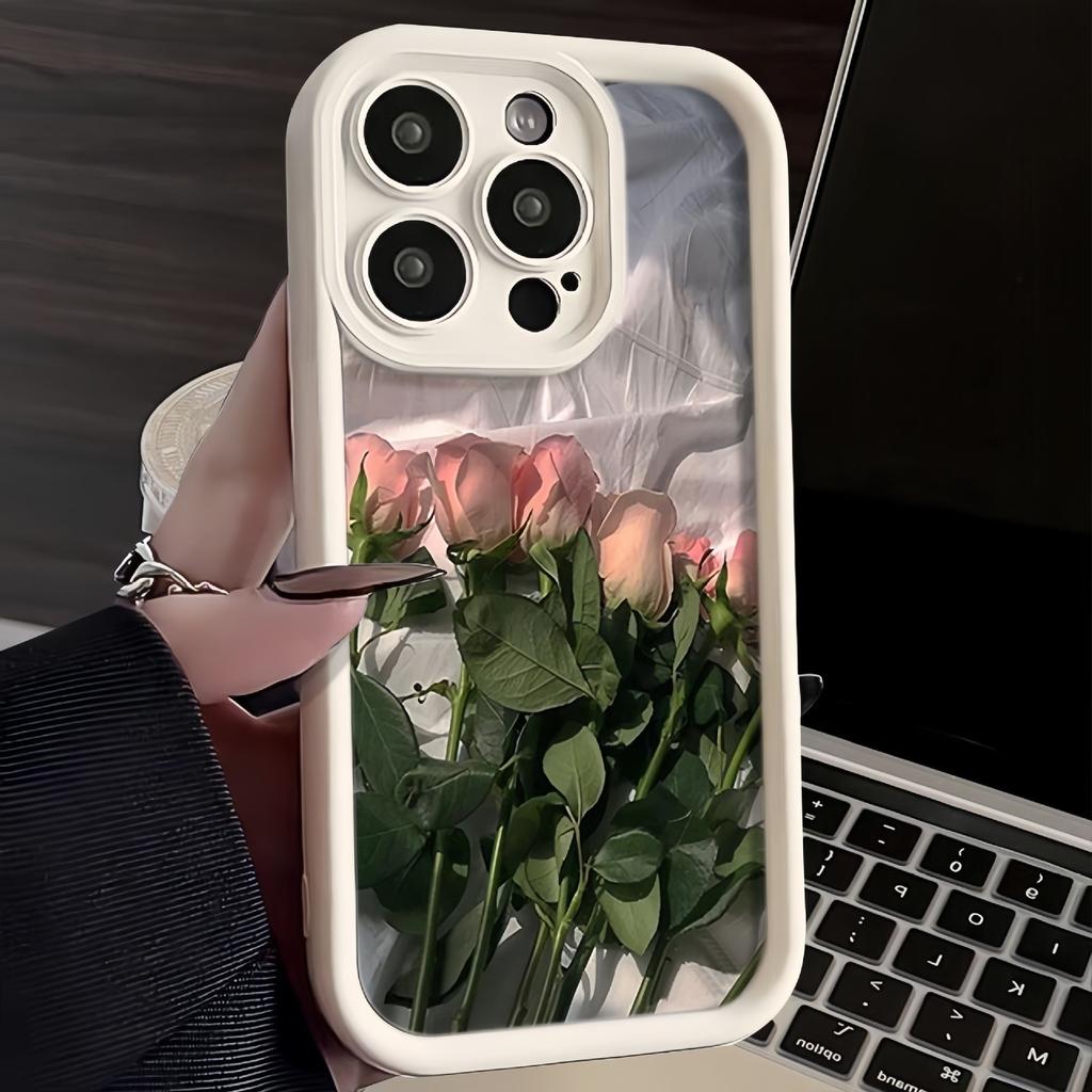Applicable To Apple 16promax Mobile Phone Case New IPhone 15 Protective Case 13pro Trend 12 Pink Roses