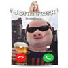 Теплое Уютное Пледовое Одеяло Дорожное Плед John Pork Is Calling Фланелевое Покрывало для Гостиной С рисунком Чехол на Диван-Кровать