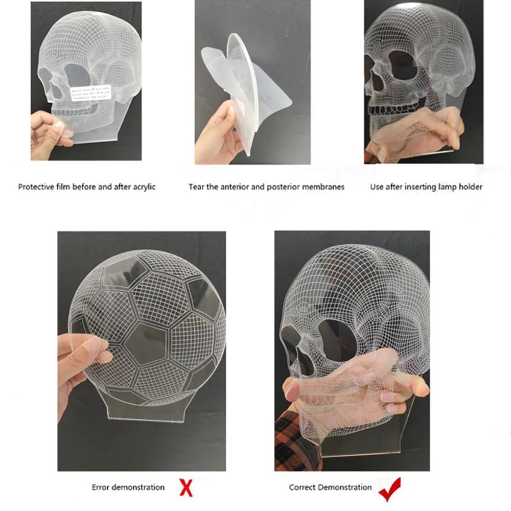 3D Футбольная Лампа Иллюзия Детский Светодиодный Ночной Светильник Светящийся Футбольный Мяч Сенсорный Ночной Светильник Детская Спальня Украшения Настольная Лампа Подарки