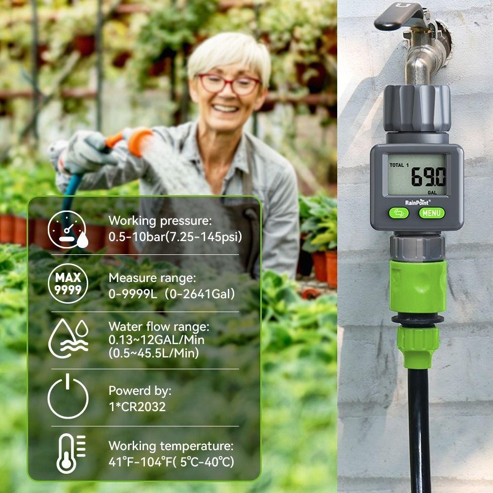 Automatic Water Flow Meter High Precision Water Meter Outdoor Garden Hose Watering