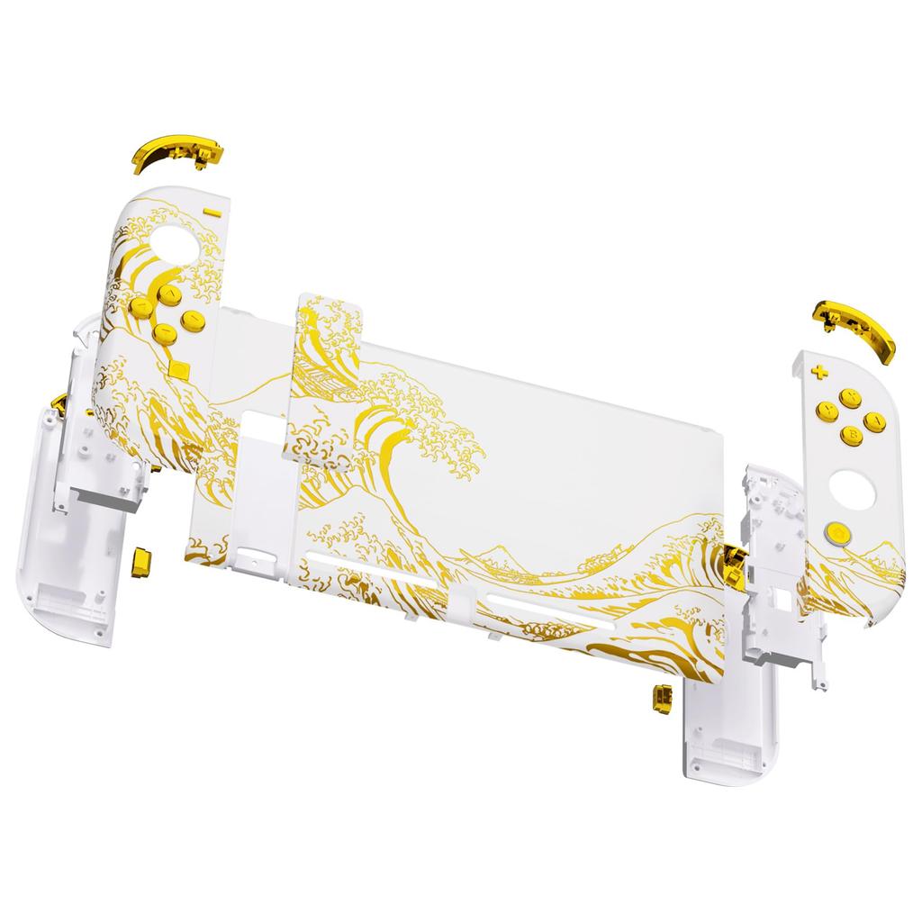 Пользовательский DIY Сменный Корпус Совместимый с eXtremeRate Поставляется с Узорчатой Задней Крышкой Ручкой Контроллера Полный Набор Кнопок Волнистый Узор Белый