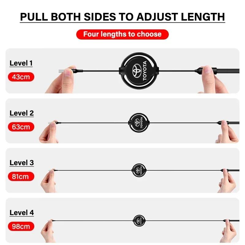 Автомобильные аксессуары 3 в 1 Микрокабель Мультизарядное устройство для Toyota Corolla Yaris Chr Auris RAV4 Land Cruiser Camry Highlander