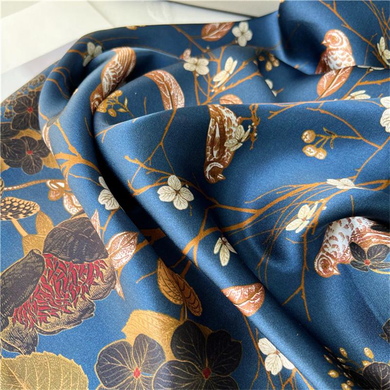 110*110 Cm Square Silk Scarf Women's Fashion Printed Small Neck Scarf Office Women's Hair Belt Folar Handkerchief Women's Handkerchief Shawl Scarf
