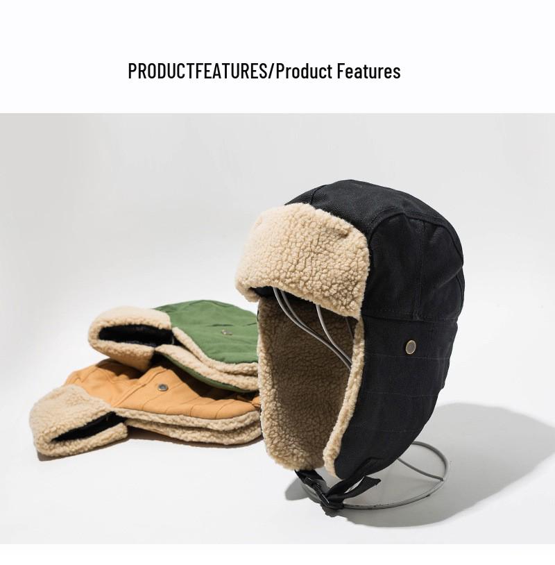 Зимняя шапка-авиатор Лей Фэн с защитой ушей для мужчин и женщин – теплая хлопковая мотоциклетная шапка в корейском стиле