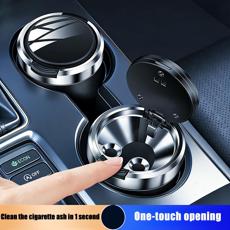 Car ashtray, press type one key opening, anti fly ash ashtray, built-in metal inner liner, flame retardant and heat-insulating