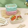 ASY Straw Bento Box, Microwave-Safe, Lightweight, Cutlery Included, Fork and Spoon Included, 850ml Capacity, Single Tier, Simple Design, Large Capacit