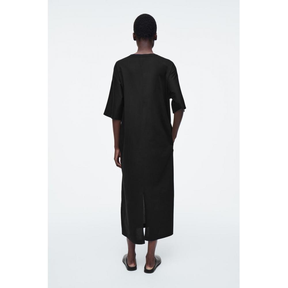 COS Платье-футболка миди из японского шелка с вставками