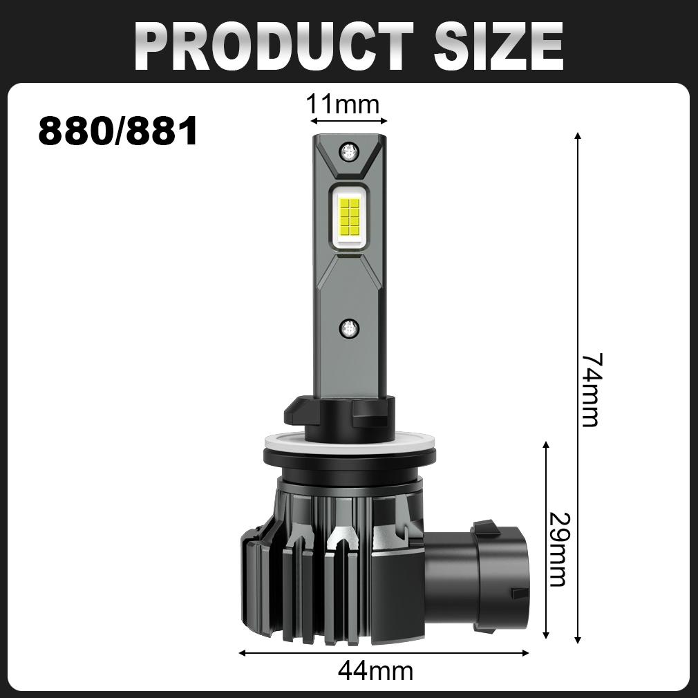 2 шт. H27W/2 881 светодиодные лампы противотуманные фары для автомобилей H27W/1 880 CSP светодиодные противотуманные фары дальнего света безвентиляторные 6000K белые H27W H27 светодиодные 12 В DRL дневные ходовые огни