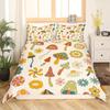 Vintage Mushroom Three-Piece Quilt Cover Digital Printing Bedding Set Bohemian Bed Cover