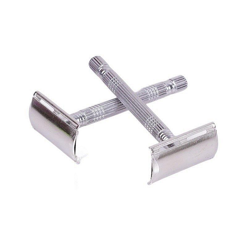 Double Edge Classic Men's Shaving Razor Portable Manual Beard Shaver for Outdoor Camping Grooming Use