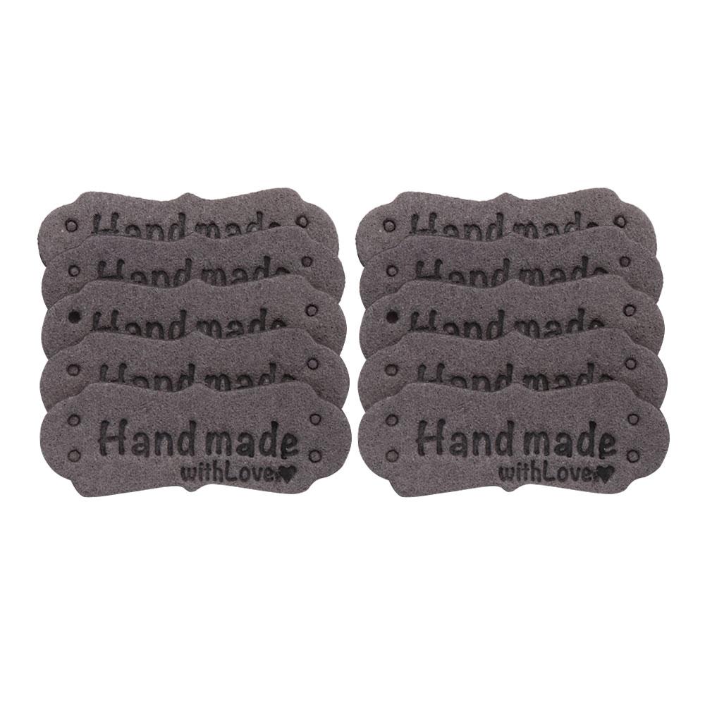 20PCS Handmade Hats Bags PU Leather Clothes Tags Garment Labels Label Hand Made With Love