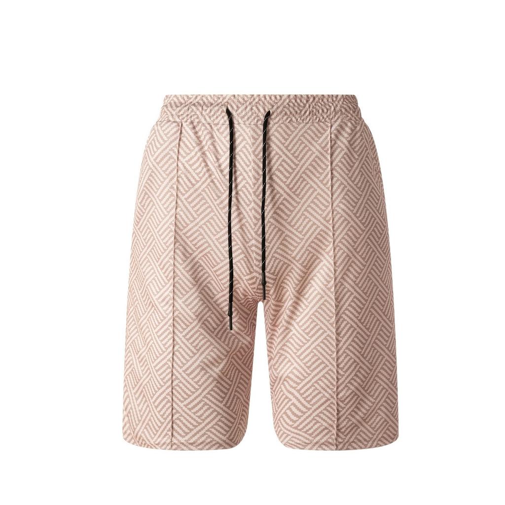 Мужской повседневный костюм с тропическим принтом - черная рубашка с коротким рукавом на молнии и белые шорты с карманами, полиэстер, машинная стирка