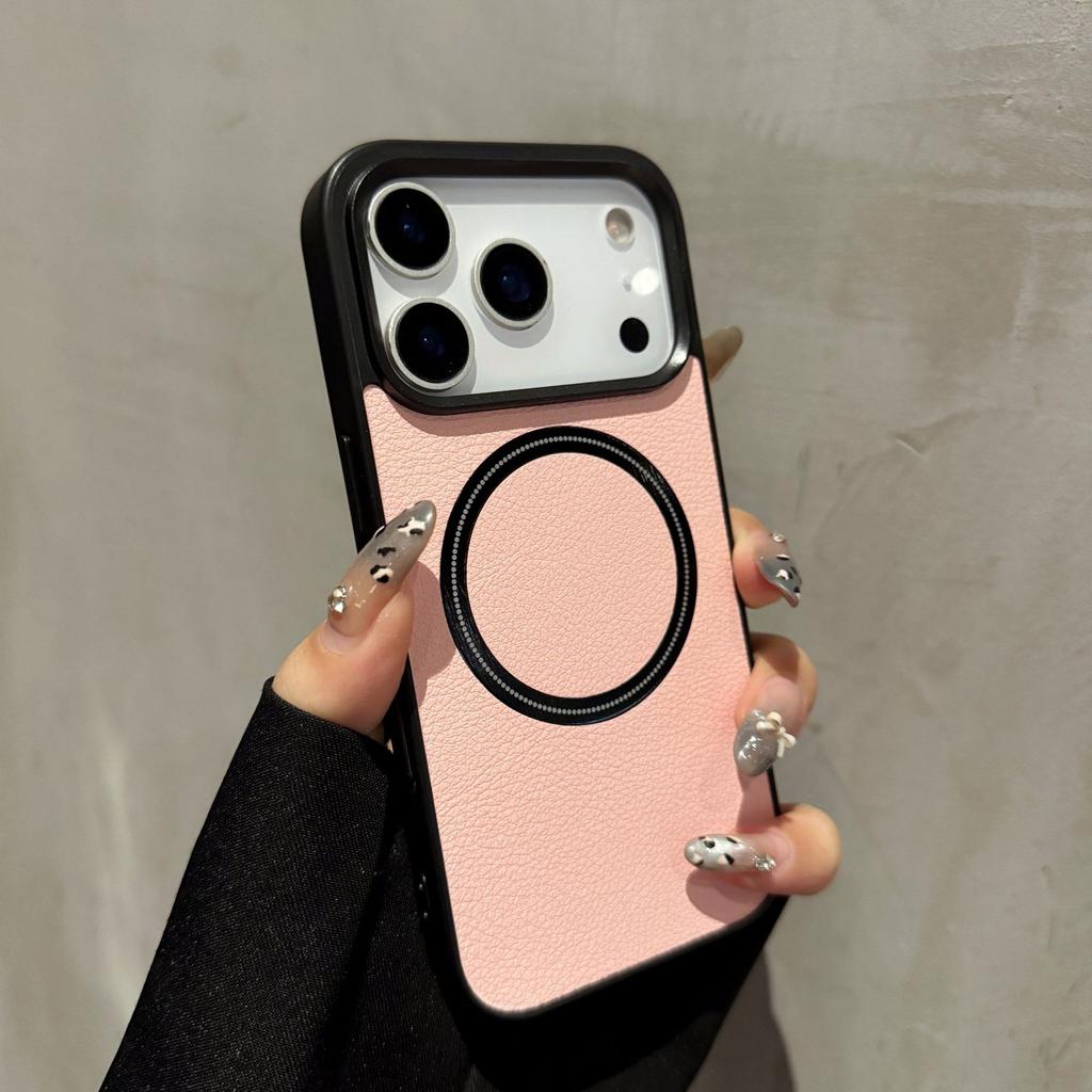 case for 17 16 15 14 13 12 pro max Litchi skin magnetic protective cover Shock Proof Anti-Fingerprint Anti-Scratch shell plain