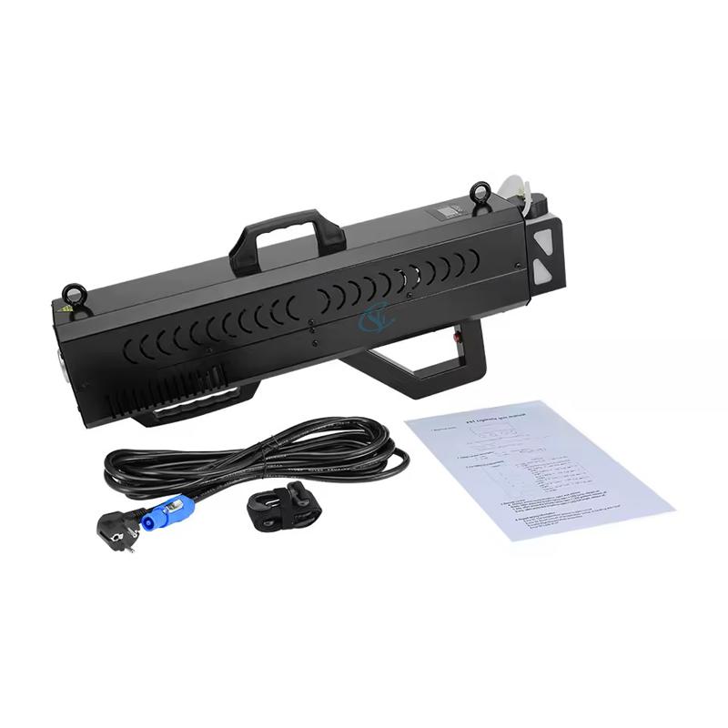Портативная 1500 Вт RGB LED Jet FX Дымовая пушка Мощный выход Воздушный столб DJ Световая пушка Машина для распыления тумана для сцены Свадьбы