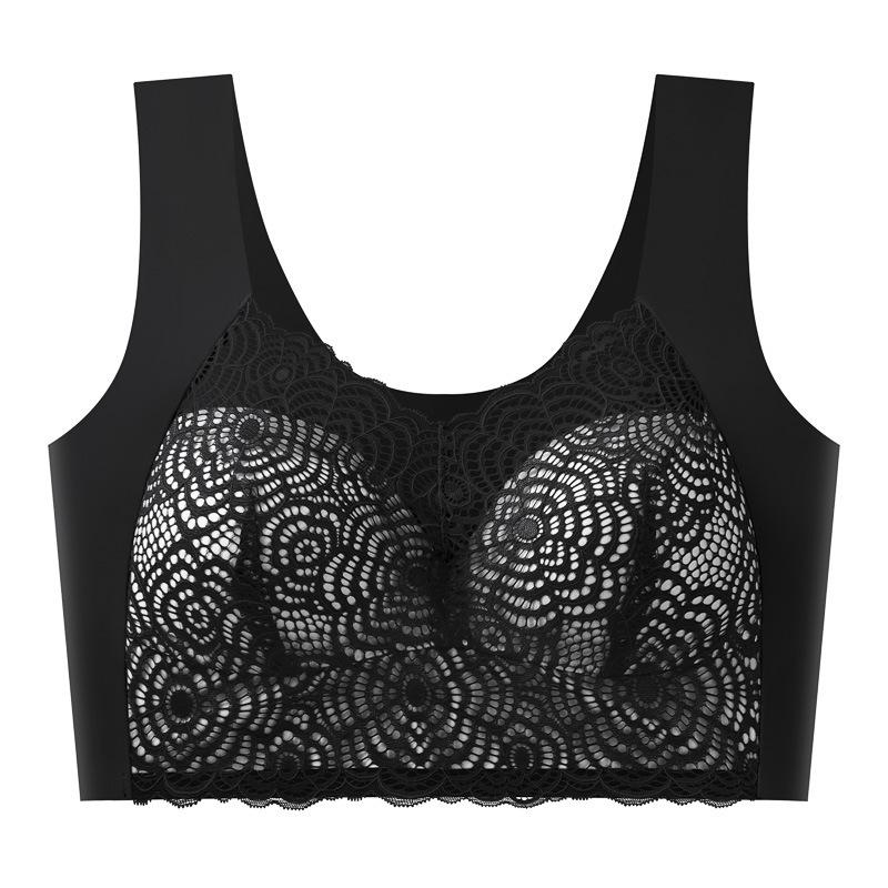 Кружевной пуш-ап бюстгальтер для сна большого размера - без косточек, тонкий и сексуальный жилет
