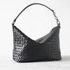 Handcrafted Sheepskin Woven Lunch Box Bag One Shoulder Armpit Dumpling Bag Women's High-end Handbag