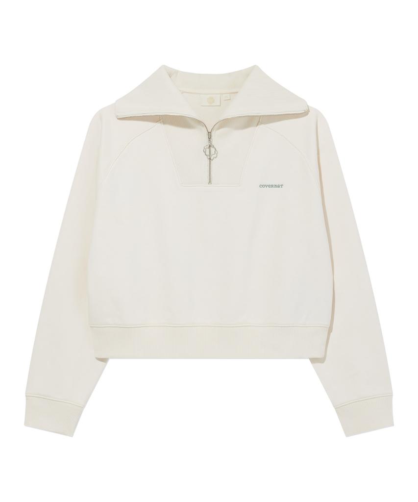 COVERNAT WOMAN Half-Zip Sweatshirt Ivory