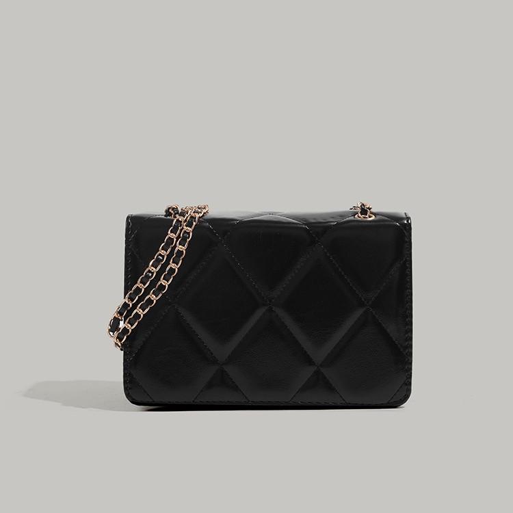 Сумка-цепочка с ромбовидным узором High Sense 2025 Новая модная маленькая квадратная сумка Миноритарная универсальная сумка через плечо Повседневная сумка на плечо