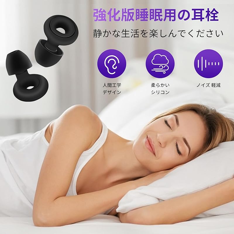 Ear Plugs for Sleeping Sound Insulation 40dB Noise Canceling Sleep Goods Hearing Protection Plane Study Snoring Blocker Trip Live Ear Tips for Work