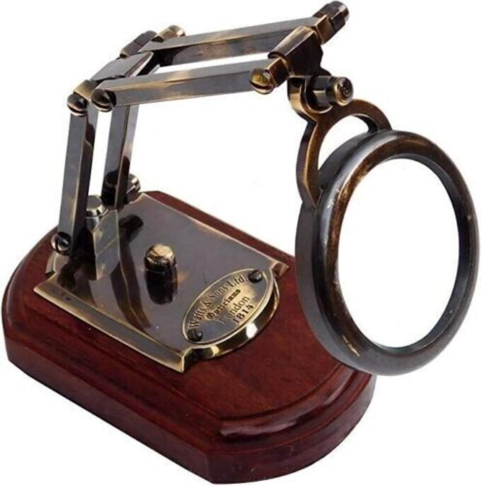 Nautical Desk Magnifier Wooden Base Foldable Magnifying Glass