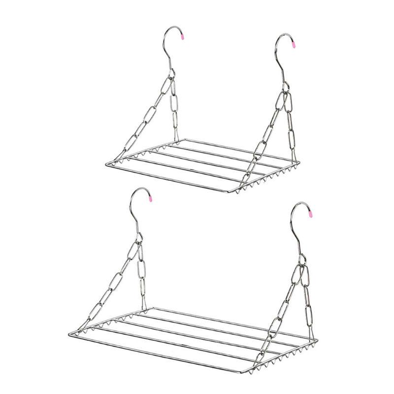 Balcony Folding Shoe Drying Rack Clothes Airer Stainless Steel Laundry Underwear