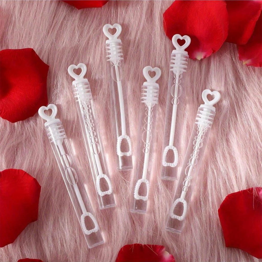 20 шт. Мини-пузырьковая палочка в форме белого сердца для вечеринки на свадьбу, помолвку, День святого Валентина, сладкий подарок для пары мальчиков и девочек (За исключением жидкостей)