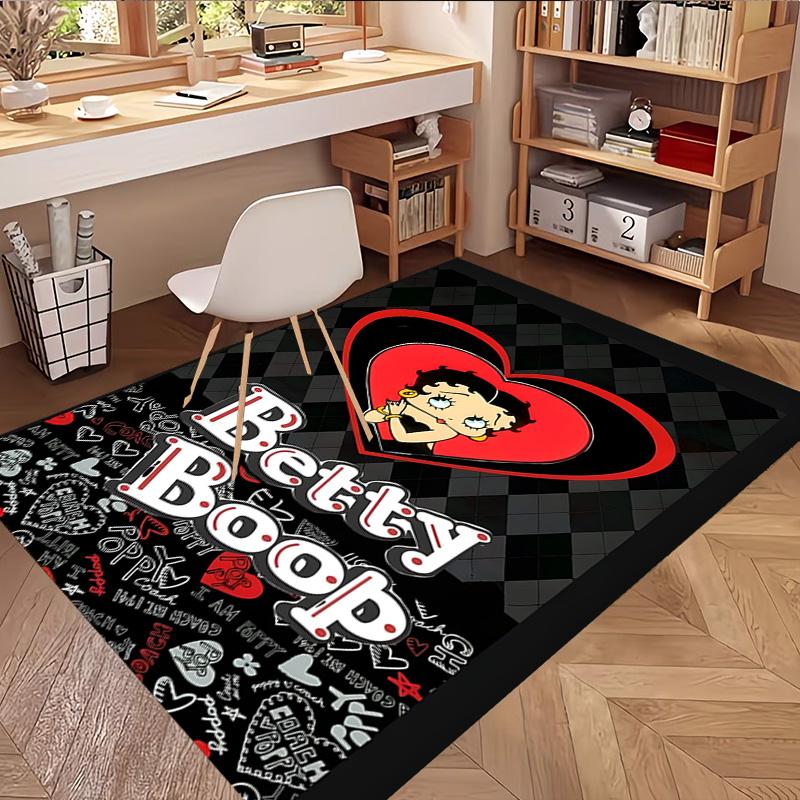 Betty Boop Print Rug, Washable Floor Carpet, For Entryway Dorm Laundry Room Office Study, Home Decor Birthday Christmas Gift