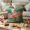 Fashion Lotus Cushion Cover Anti-dustmite Pillowcase Invisible Zipper Silky Short Plush Sofa Cushion Cover