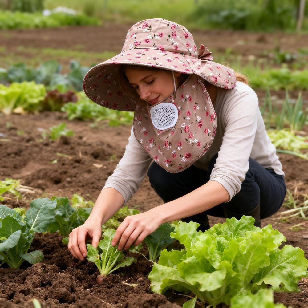 Fordable Sun Hat Wide Brim Agricultural Work Cap Portable Basin Cap  Women