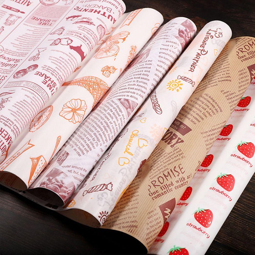 Wax Paper Non-stick Newspaper Style Wax Paper Oil-proof Baking Paper Wrapping Paper Food Packaging