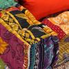 2 Seater Modular Pouf with Patchwork Fabric