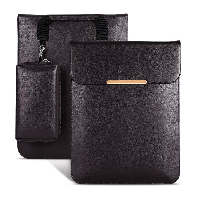 Slim Leather-Style Laptop Sleeve Case Surface Pro 8 7 Go 3 13.3 Inch Tablet Handheld Carry Bag Brown Black Coffee
