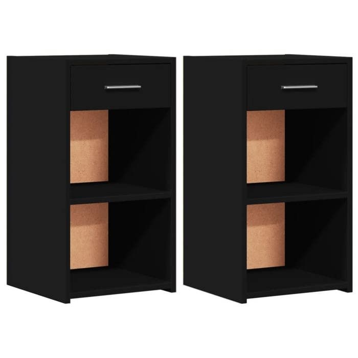 Maison Exclusive - Tables de chevet 2 pcs noir 35x34x65 cm bois d’ingénierie