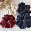 Korean Polka Dot Hair Tie for Girls, High-End Large Intestine Style, High Elasticity & Appearance, Leather Sleeve Hair Accessory.