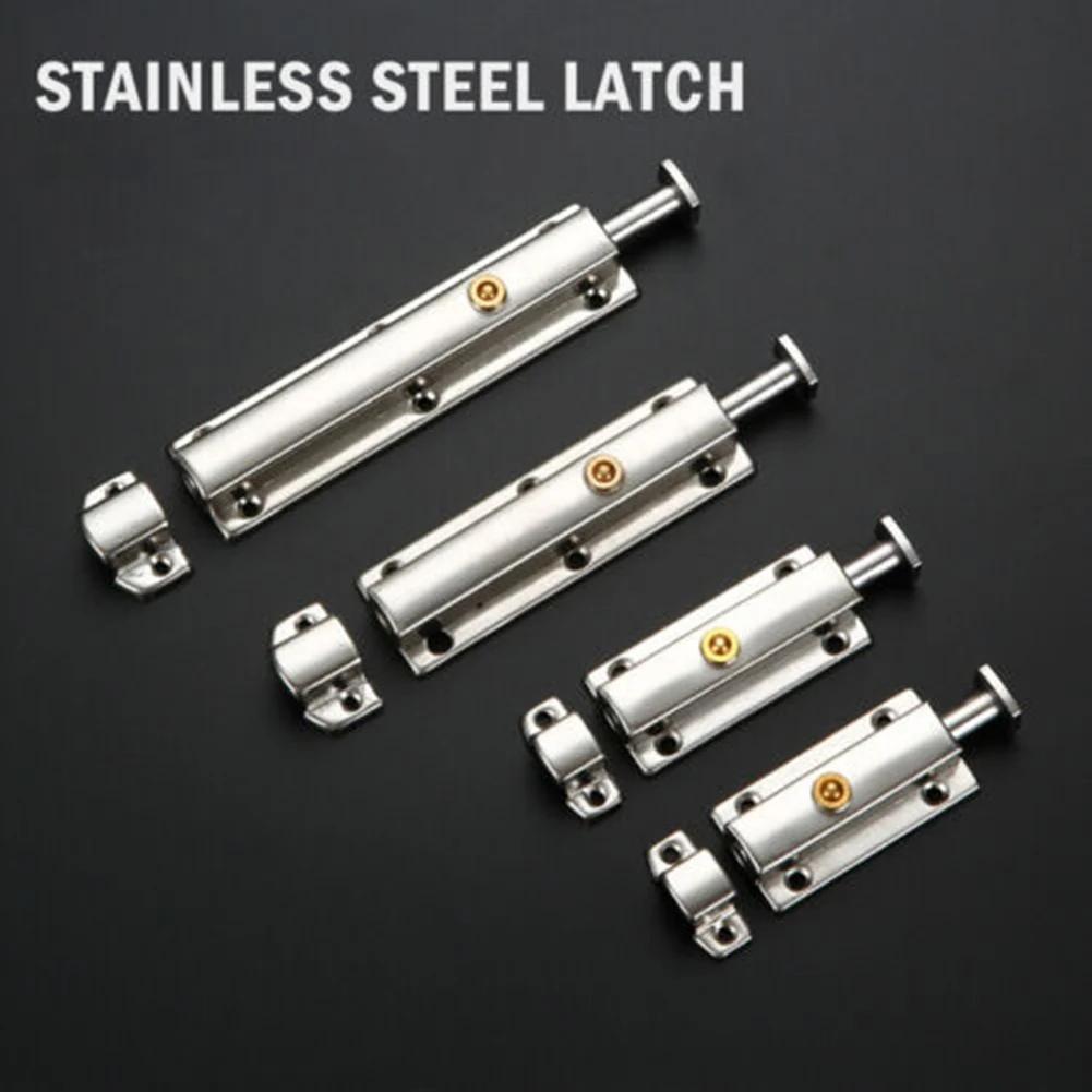 Self-Elastic Latch Button Door Latch Bolt Lock Stainless Steel Spring Bounce Door Window Automatic Sliding Bolt Hardware