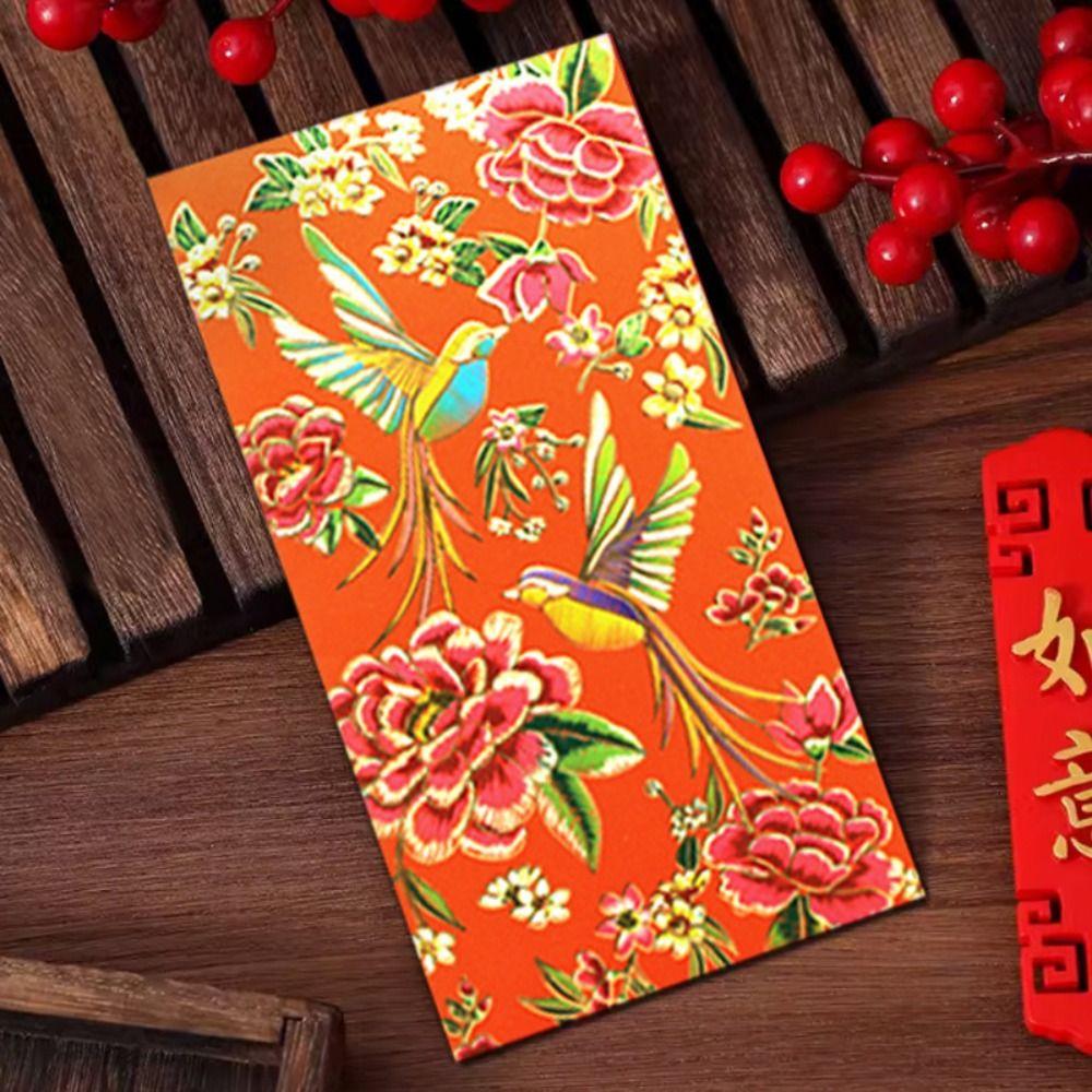 6 шт. Винтажные конверты для денег на удачу в китайском стиле, карман для денег, красный конверт на Новый год, Праздник весны