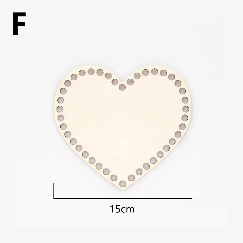 1PC DIY Blank Basket Base Crochet Wooden Unfinished Round Cross Stitch Crafts Basket Bottom Carved