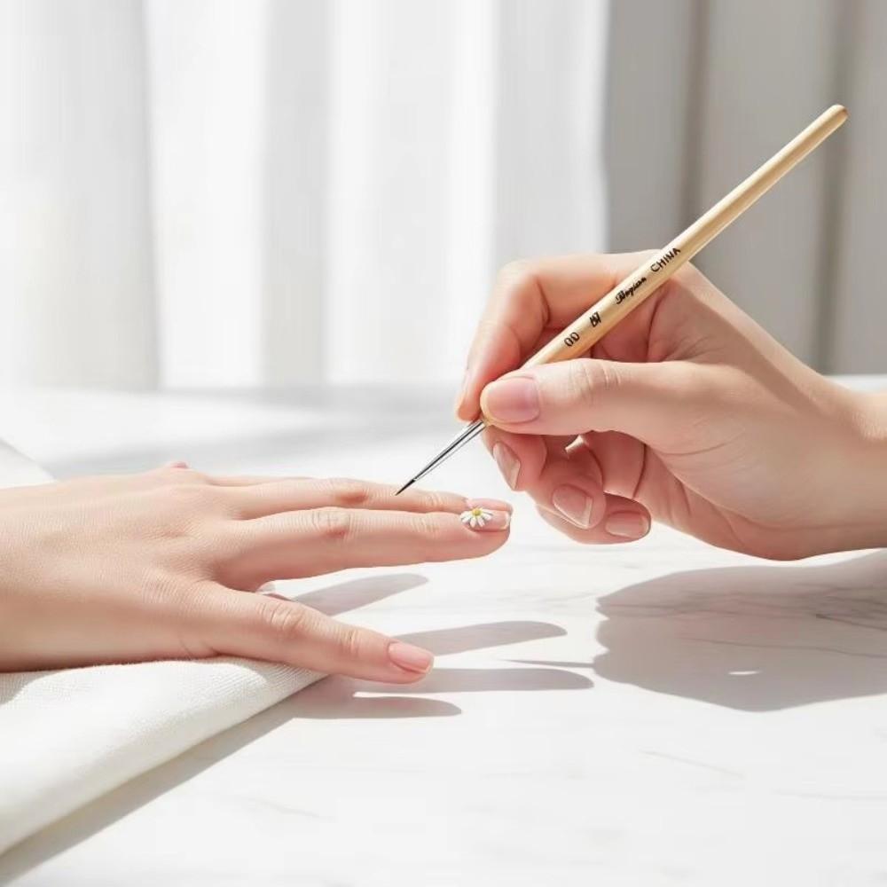 3Pcs Set Wooden Handle Nail Art Liner Brushes Multifunction Nail Drawing Pens for Painting Flowers