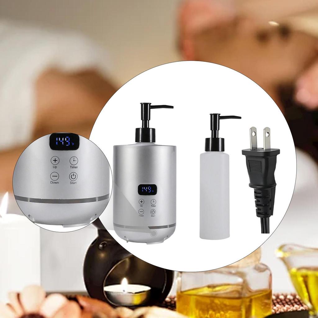 Massage Oil Warmer Salon Multifunction SPA with Bottle Dispenser Black